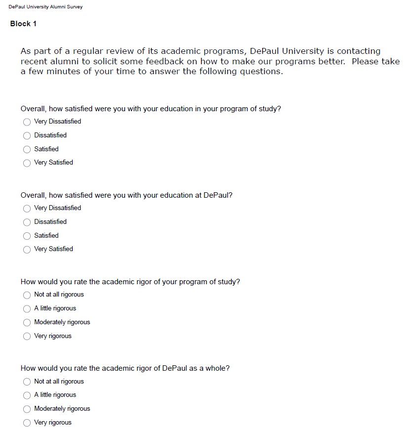 Alumni Survey Report Questions